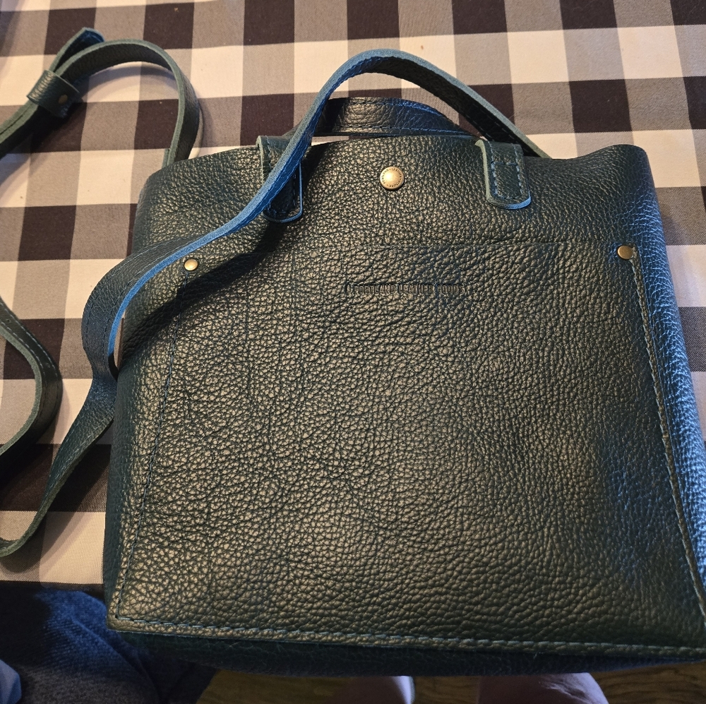 Elegant Lagoon Blue Portland  Leather Tote Bag